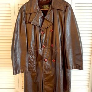 Vintage Leather Trench Coat